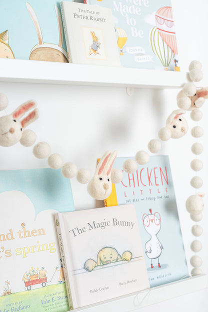 Felt White Easter Bunny Felt Garland