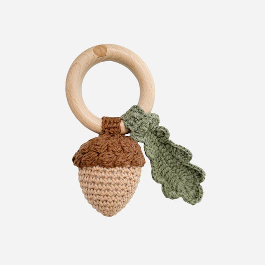 Acorn | Cotton Crochet Rattle Teether