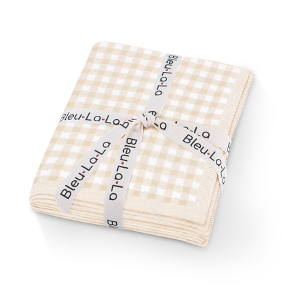 100% Luxury Cotton Checkered Baby Blanket - Pink