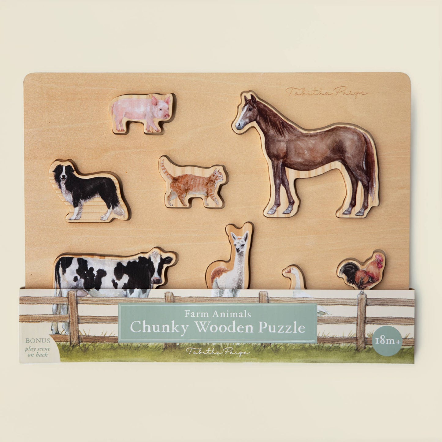 Farm Animals Chunky Wooden Puzzle: A Tabitha Paige Puzzle
