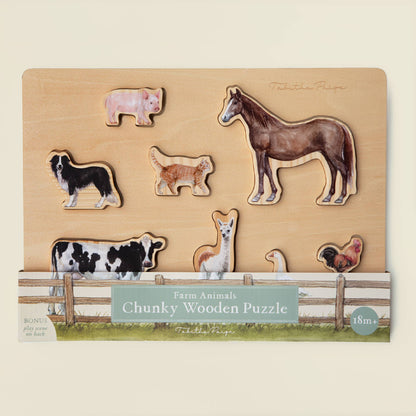 Farm Animals Chunky Wooden Puzzle: A Tabitha Paige Puzzle