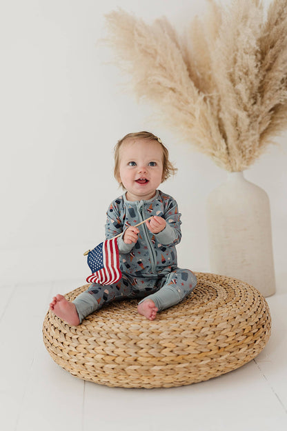 Americana: Footless Romper in Fourth of July Treats