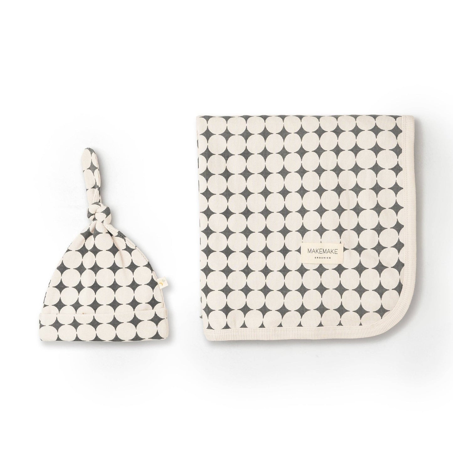 Organic Swaddle Blanket & Hat Set - Mod Dots