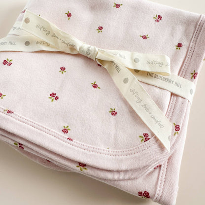 Rosebud Organic Cotton Knit Swaddle Blanket