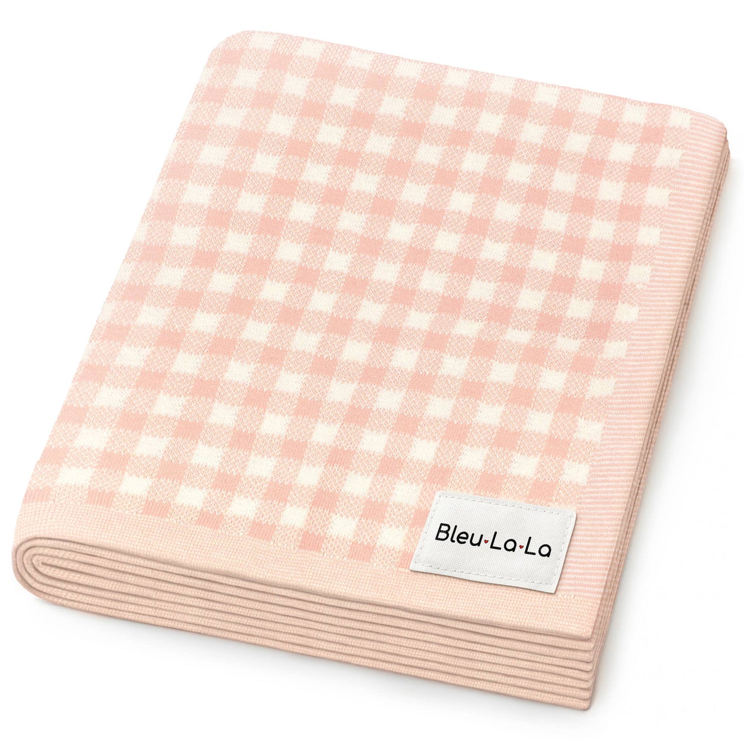 100% Luxury Cotton Checkered Baby Blanket - Pink