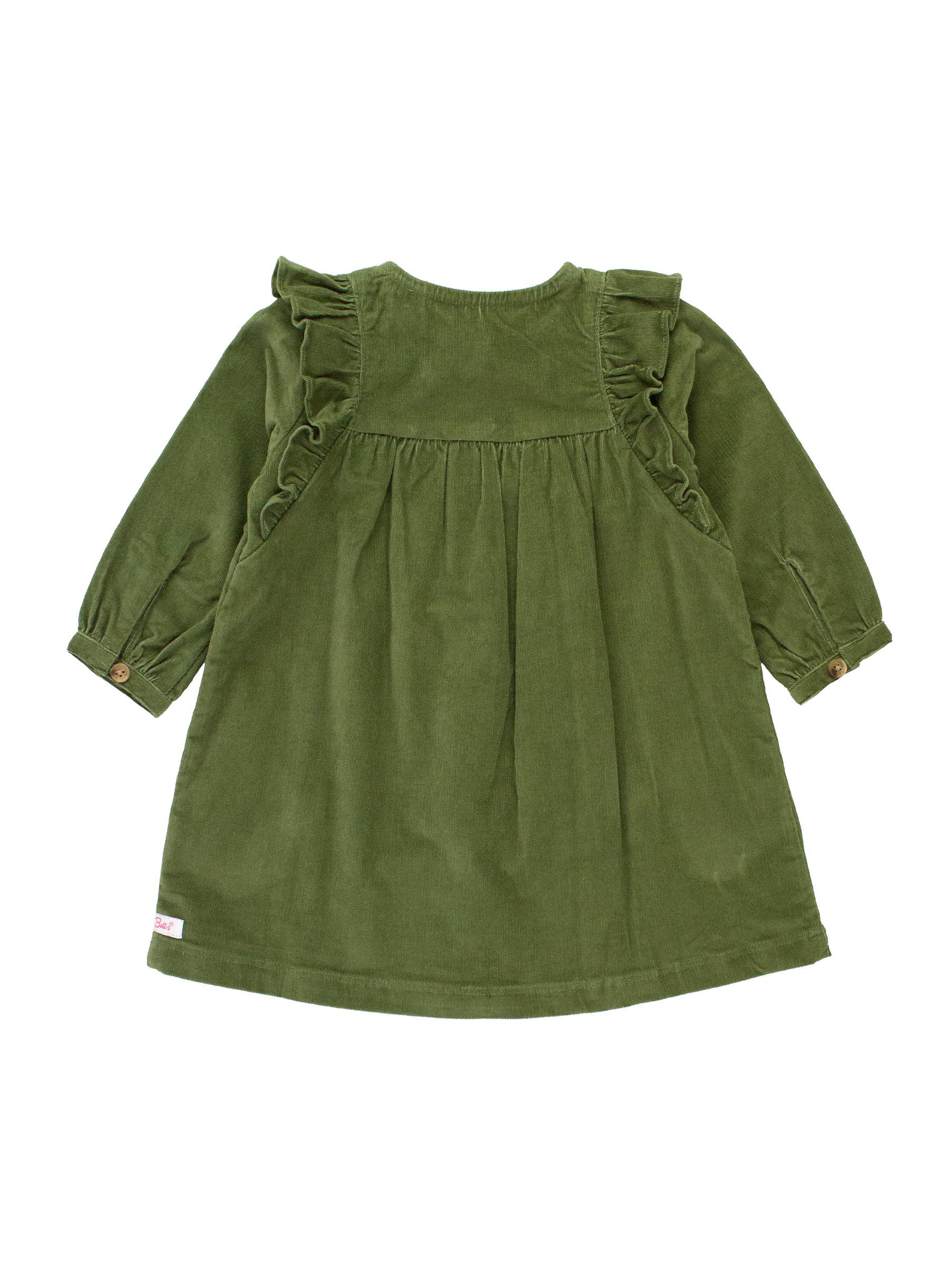 Toddler Dusty Olive Stretch Corduroy Ruffle Detail Dress - 3T by RuffleButts Toddler Dusty Olive Stretch Corduroy Ruffle Detail Dress - 3T by RuffleButts