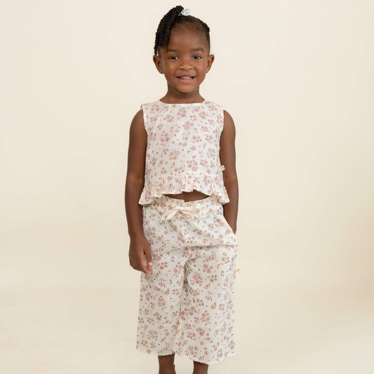 Organic Ruffle Top & Pants Set - Petit Floral