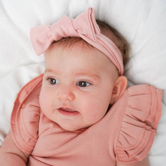 Dusty Rose Bamboo Headband Bow