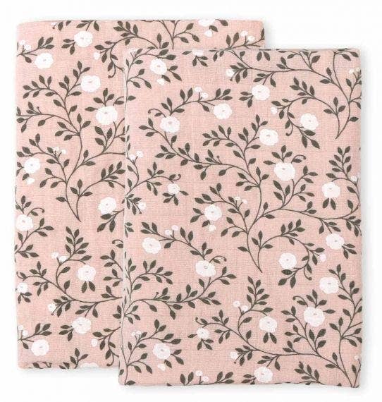 Dusty Pink Blossoms Swaddles/Muslin Cloth Set