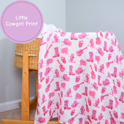 Let's Go Girls Baby Muslin Swaddle Blanket