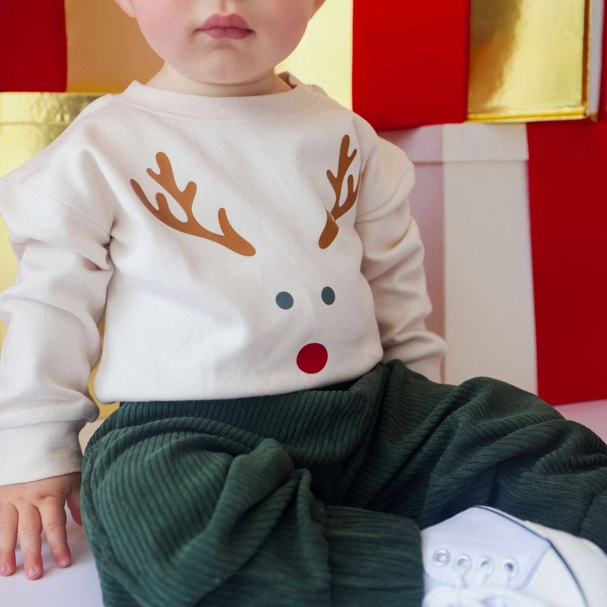 Red Nose Reindeer Christmas Long Sleeve Romper - view 3