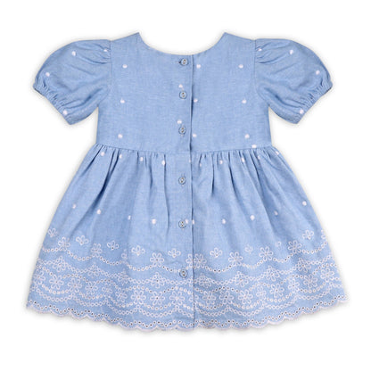 Isla Chambray Baby Dress + Bloomer