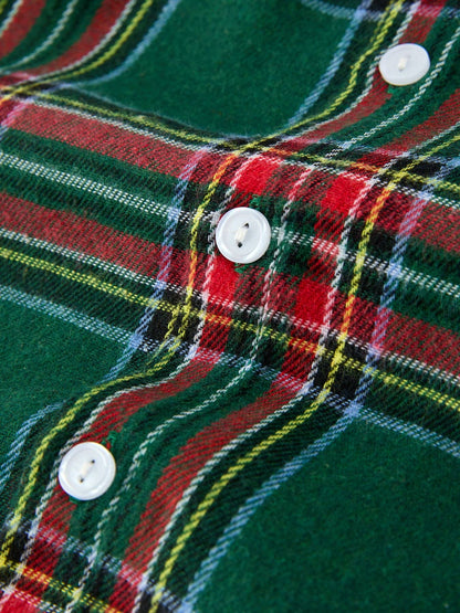 Christmas Plaid Button Down Shirt for Boys