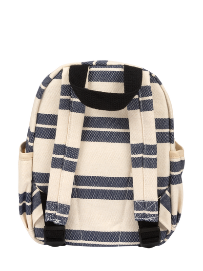 Navy Striped Canvas Toddler Backpack