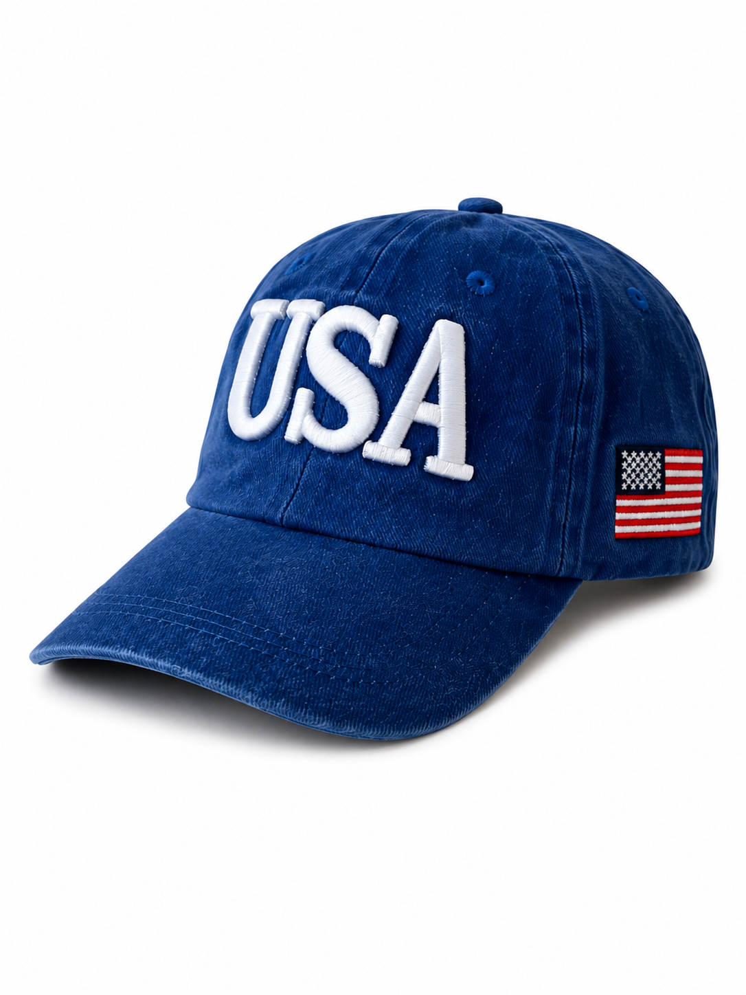 USA Kids Baseball Hat, Vintage Blue