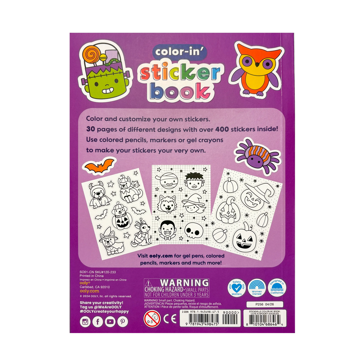 Stickiville Color-in' Sticker Book - Cute n Spooky Doodles - 30 Sheets - view 4