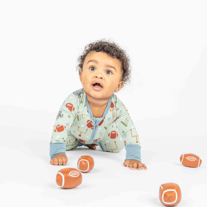 Football Game Day Bamboo Convertible Baby Pajamas