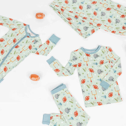 Football Game Day Bamboo Convertible Baby Pajamas