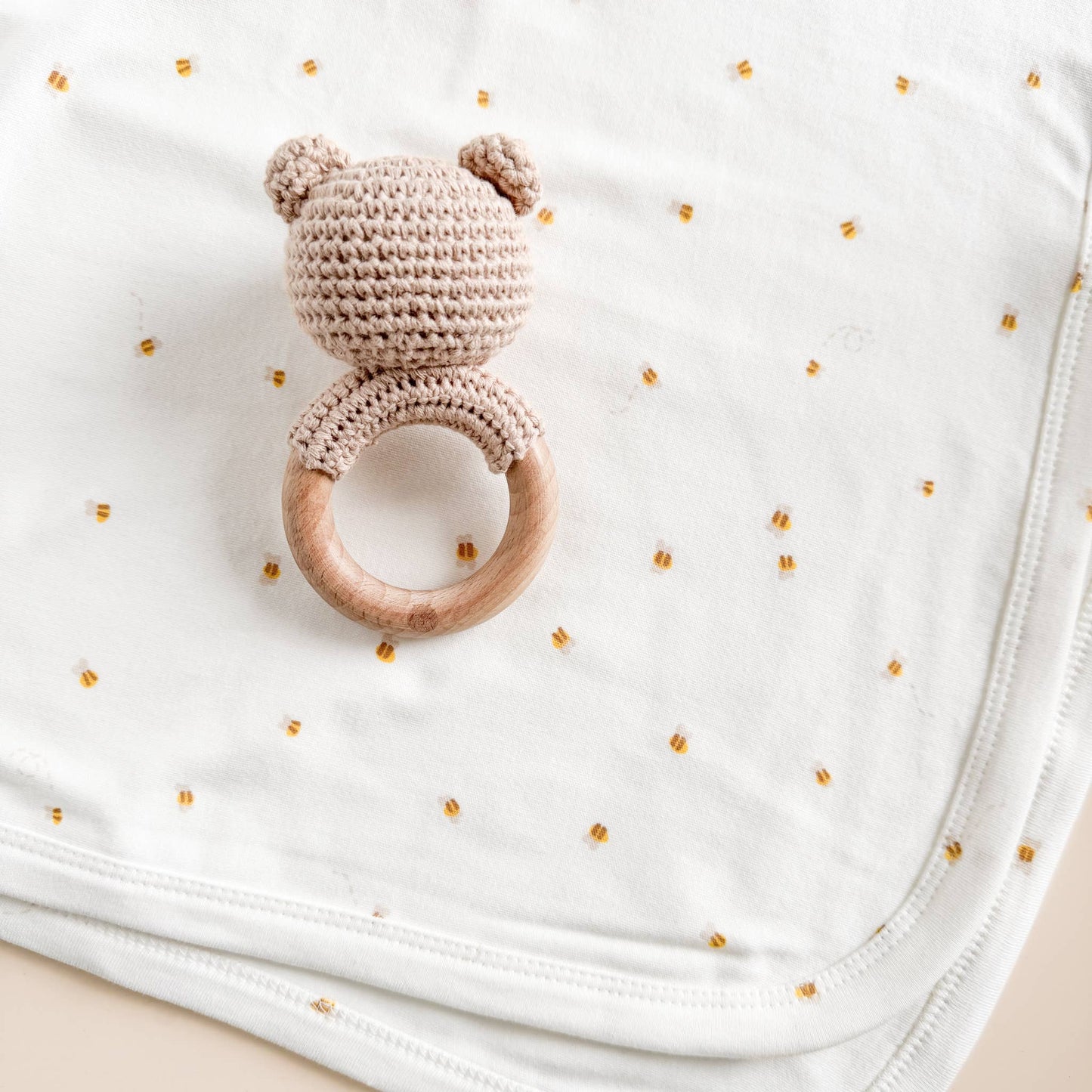 Honey Bee Organic Cotton Knit Swaddle Blanket