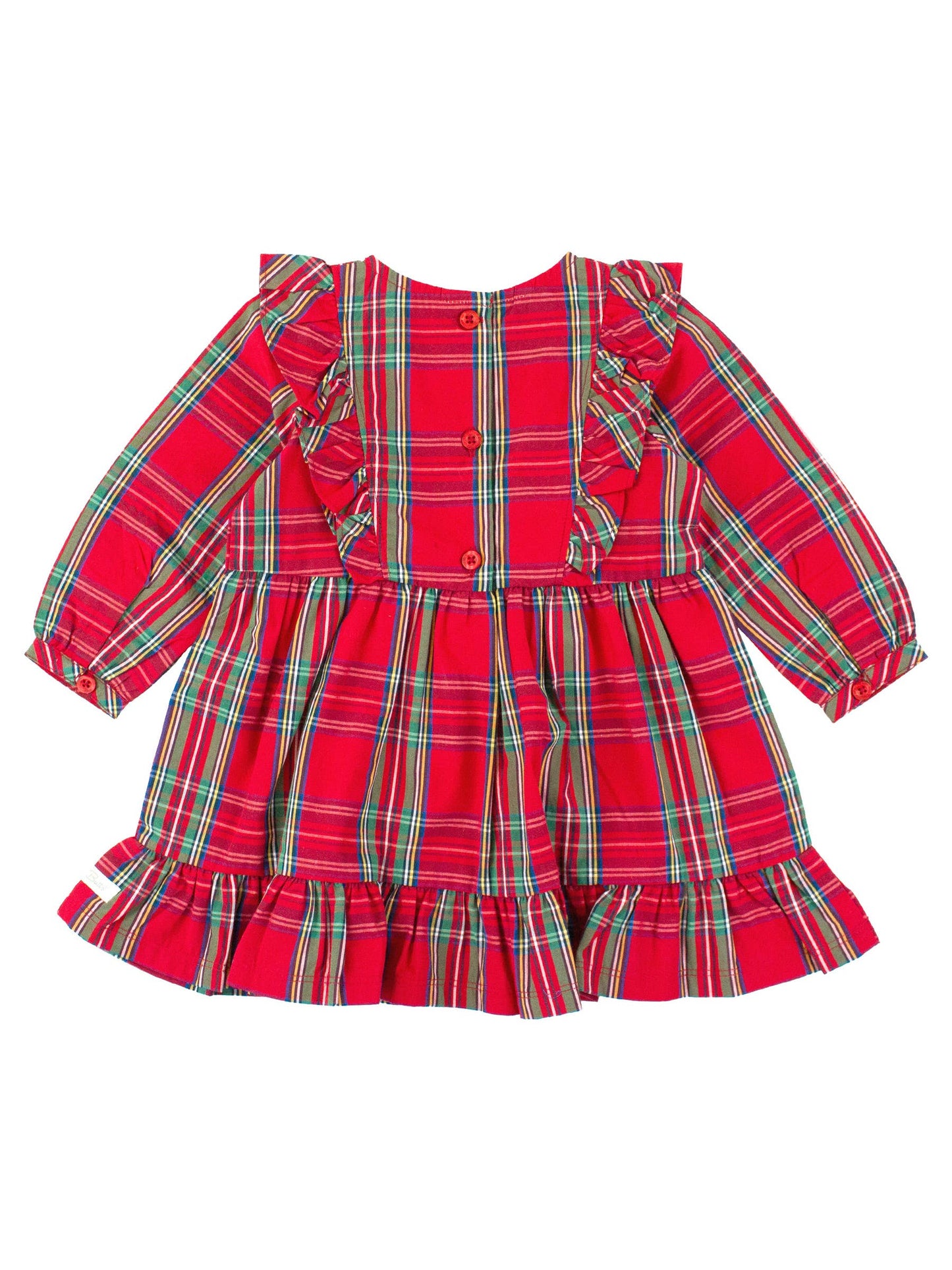 Tis The Season Plaid Ruffle Bow Dress