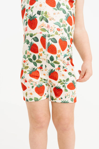 Vintage Strawberry Athletic Romper