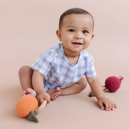 Cotton Crochet Orange Rattle Teether