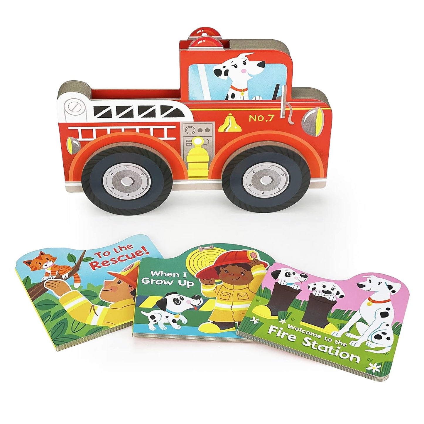 Fire Truck Tales Interactive Rolling Slipcase with 3 Books