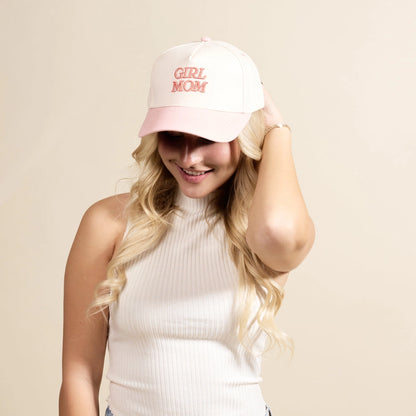 Girl Mom Embroidered Canvas Hat