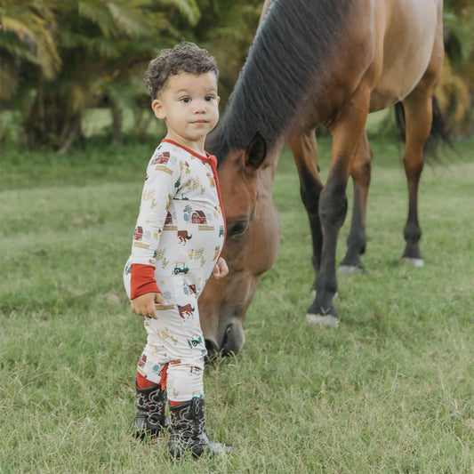 On the Farm Bamboo Convertible Baby Pajama