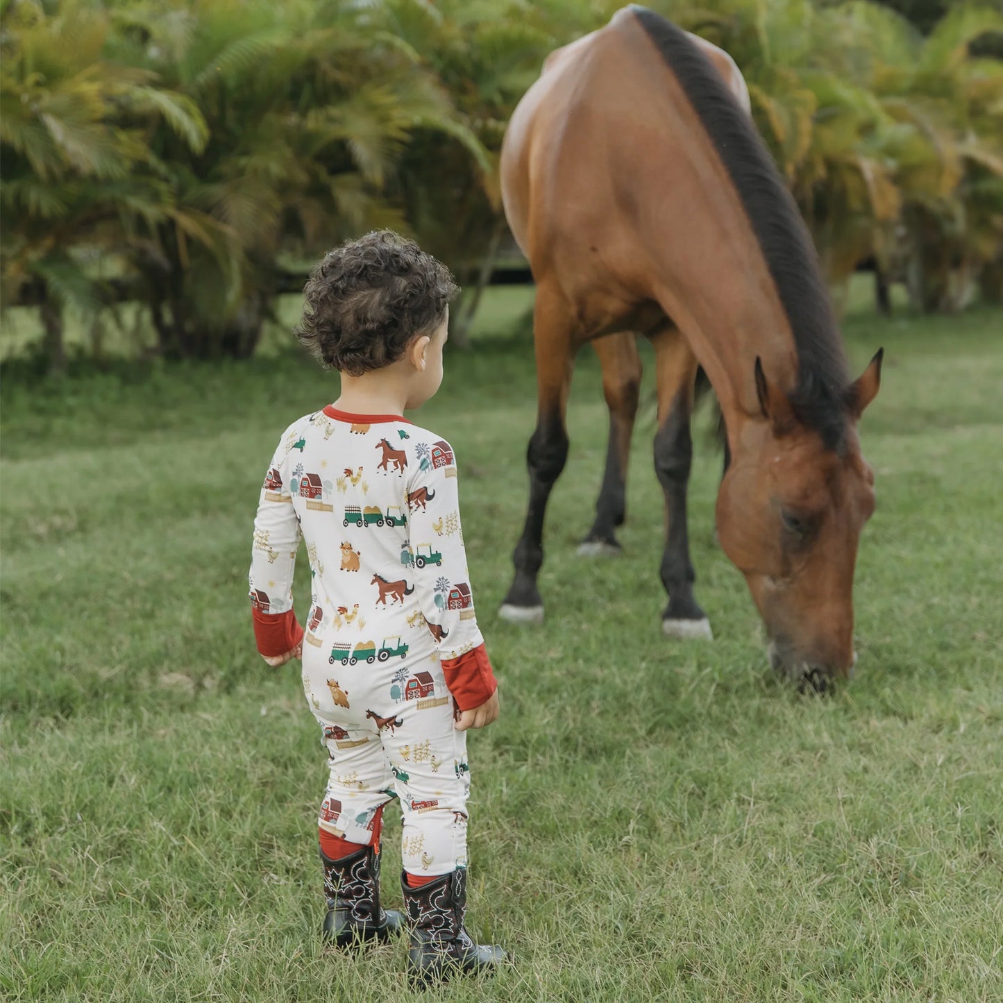 On the Farm Bamboo Convertible Baby Pajama