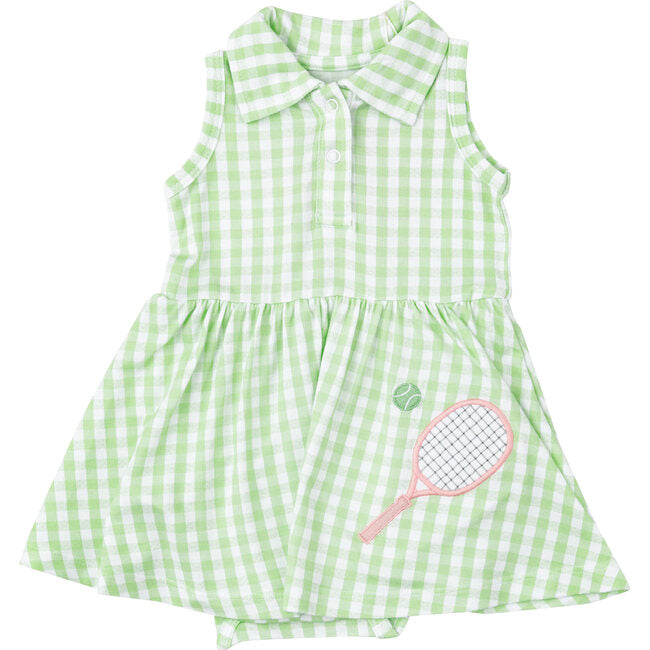 Tennis Tank Bodysuit Dress - Mini Gingham