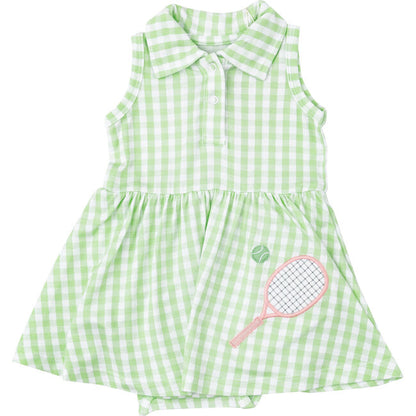 Tennis Tank Bodysuit Dress - Mini Gingham