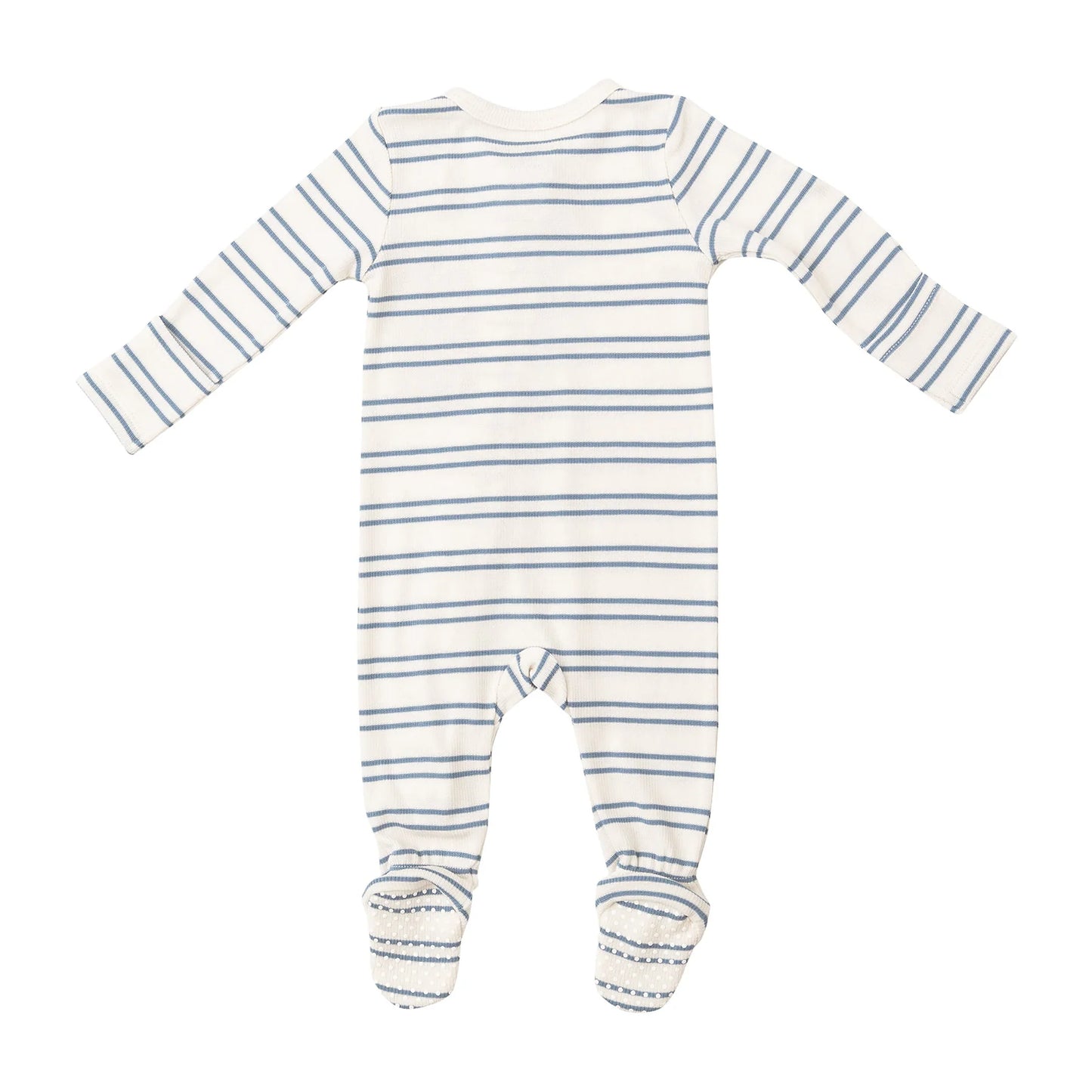 2 Way Rib Zipper Footie, Anchor Rib Stripe