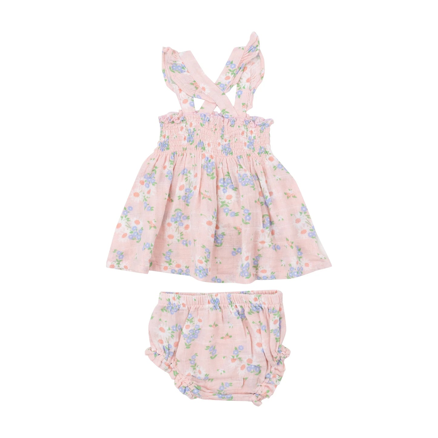 Ruffled Strap Smocked Top and Diaper Cover, Gathering Daisies