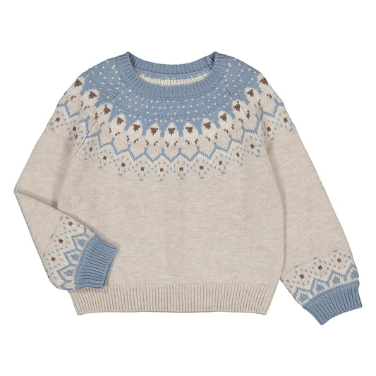 Girl Jacquard Border Sweater