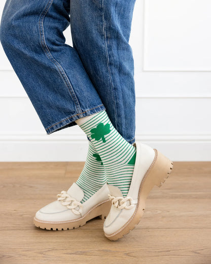 Striped Shamrock Socks