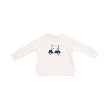 Golf Cart Blue - French Terry Raglan Sweatshirt and Short Set