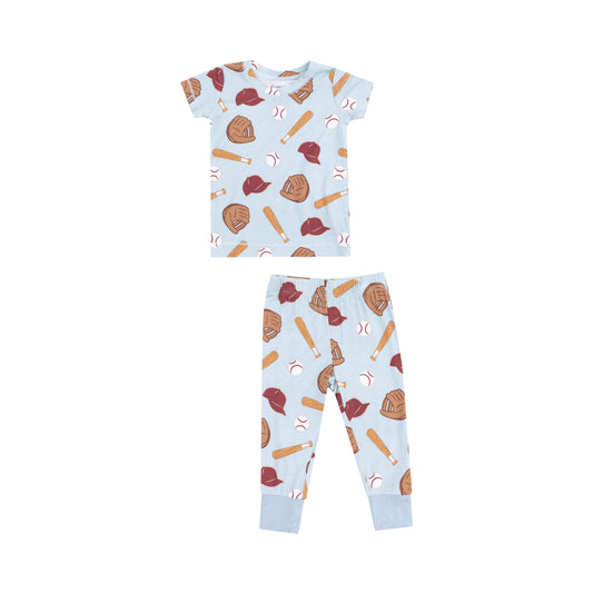 Baseball Short Sleeve Loungewear Set