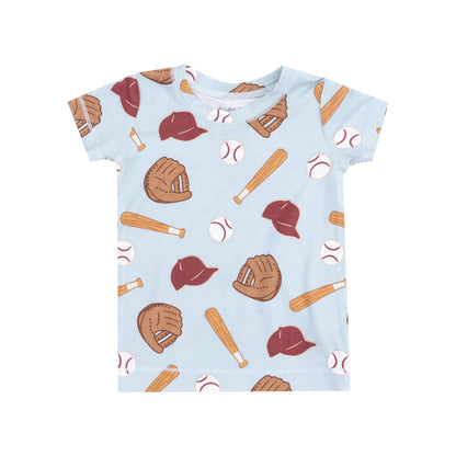 Baseball Short Sleeve Loungewear Set