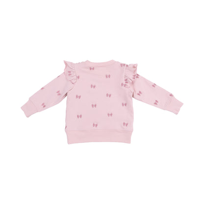 Bows French Terry - Ruffle Sweatshirt And Jogger Set