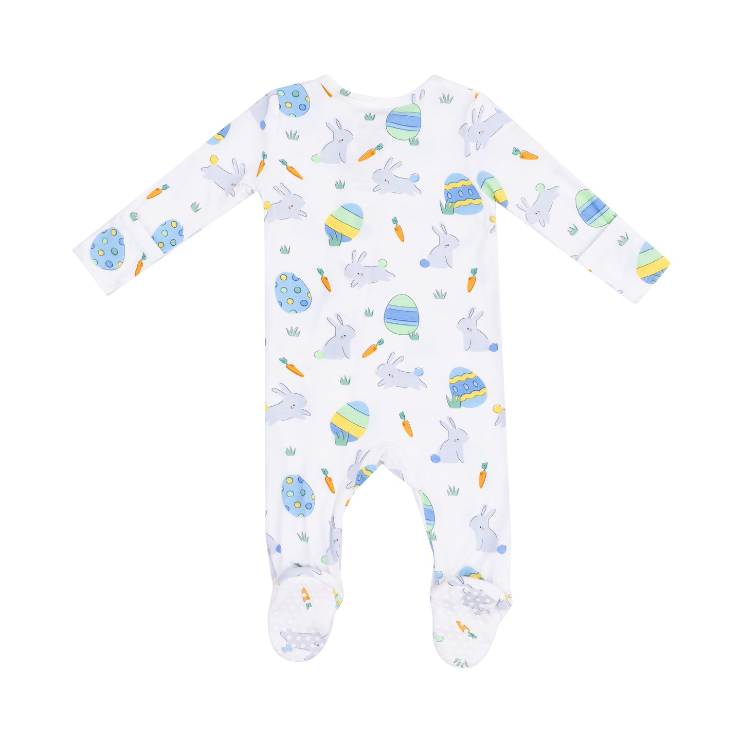 Easter Bunnies Blue - 2 Way Zipper Footie