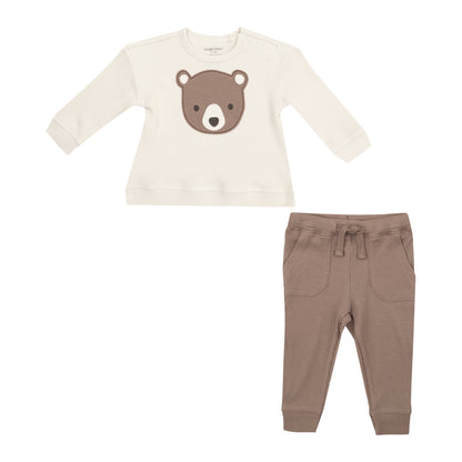 Baby Bear Applique - Sweatshirt + Jogger Set