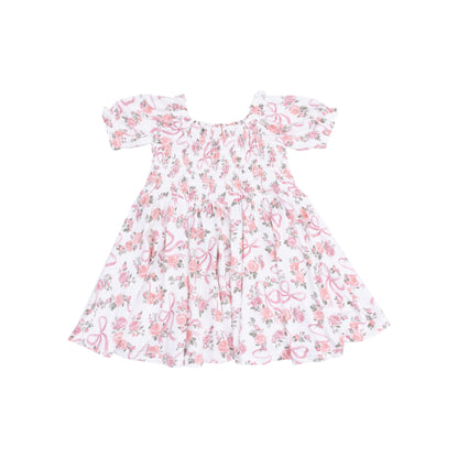 Puff Sleeve Smocked Dress - Ribbons and Flowers