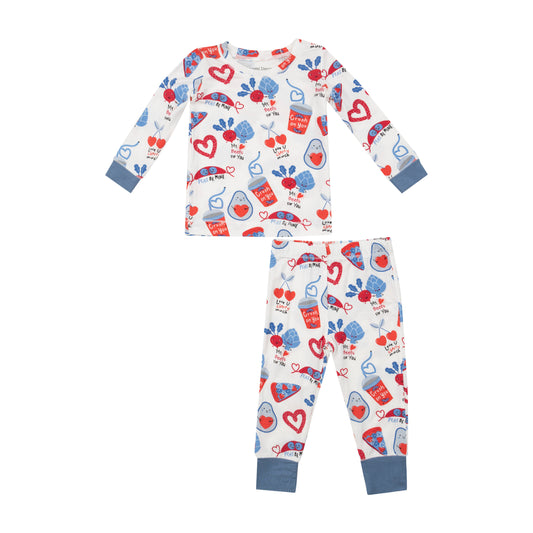 Love You Foodie Much Blue Loungewear Set