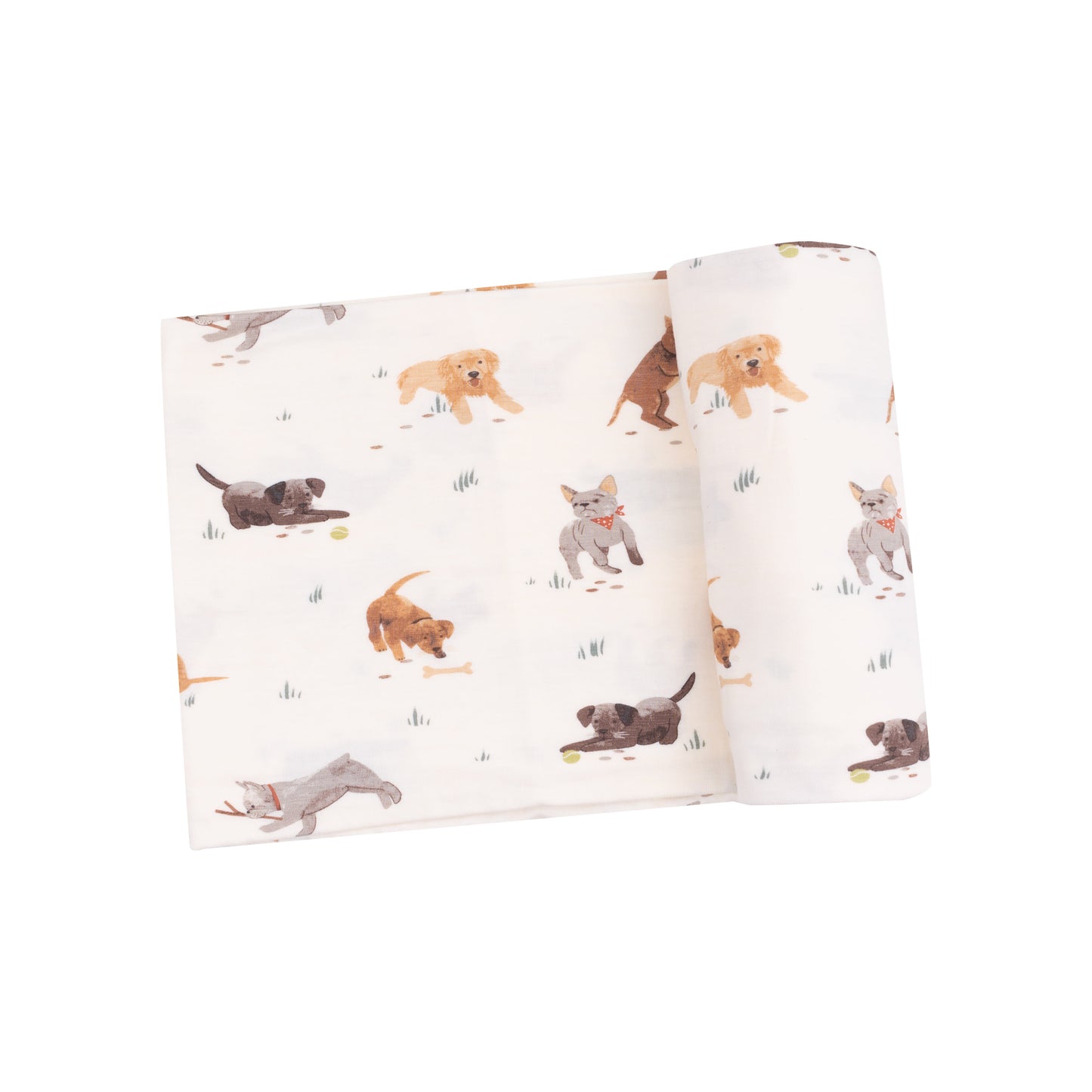 Watercolor Puppies Swaddle Blanket