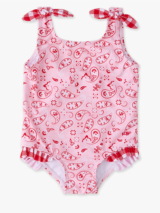 Western Bandana Tie Shoulder Swimsuit
