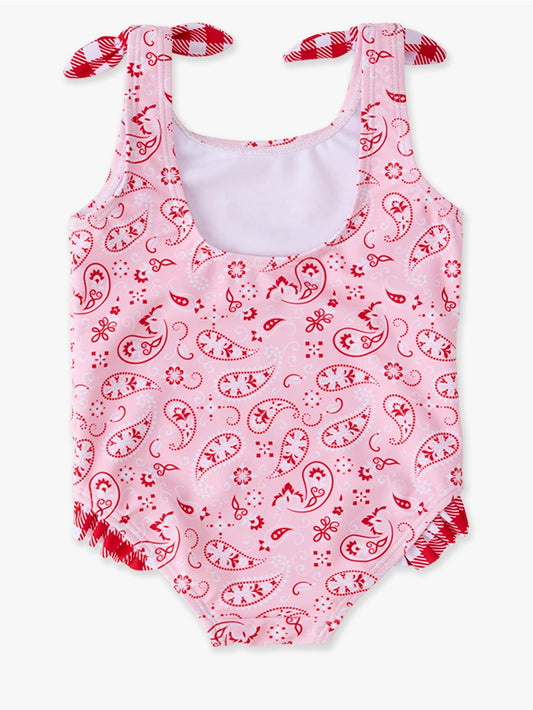 Western Bandana Tie Shoulder Swimsuit