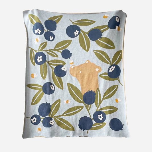 Organic Cotton Blanket | Blueberries, Bees and Henry Bear