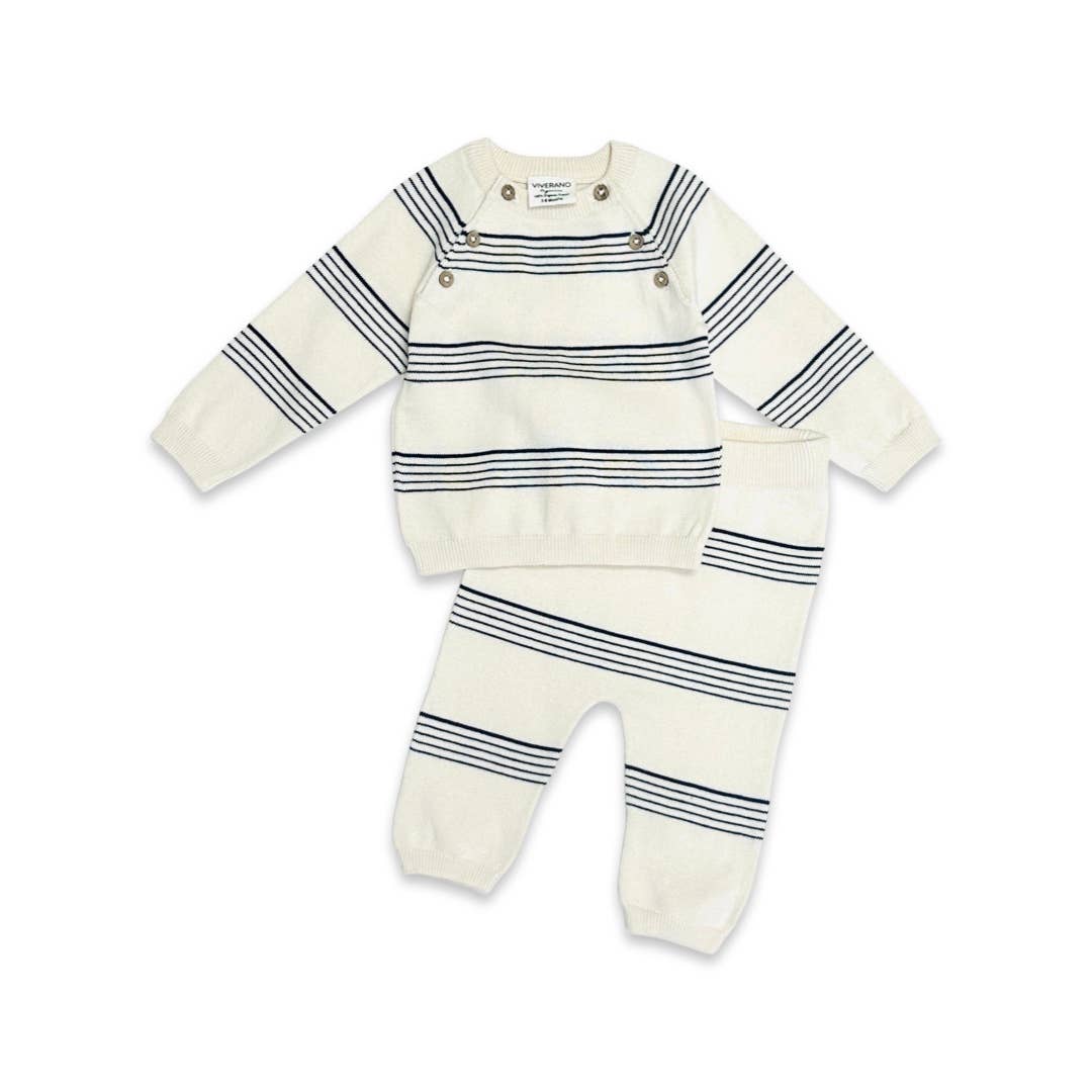 Stripe Sweater Knit Baby Pullover & Pants Set