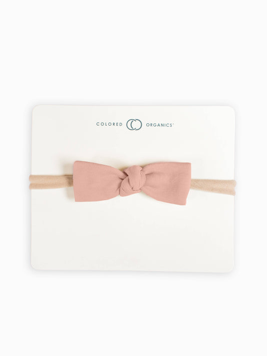 Organic Baby Dainty Bow Headband - Blush